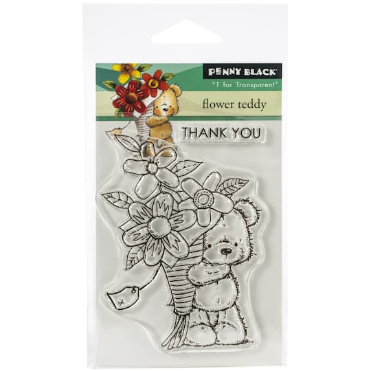 Penny Black Flower Teddy Clear Stamps